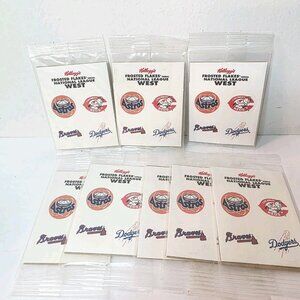 8 Vtg 90's Ad Promo Kellogg's National Baseball League West Stickers Party Favor